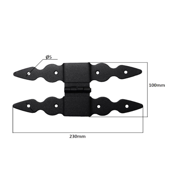 Zawias GOORAL  H  230mm środkowy malowany proszkowo