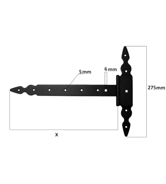 Zawias GOORAL  T  200mm z nakładką czarny