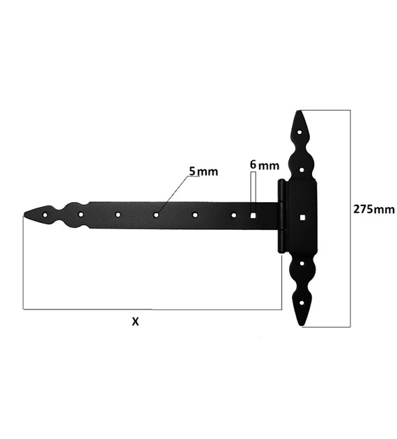 Zawias GOORAL  T  300mm z nakładką czarny