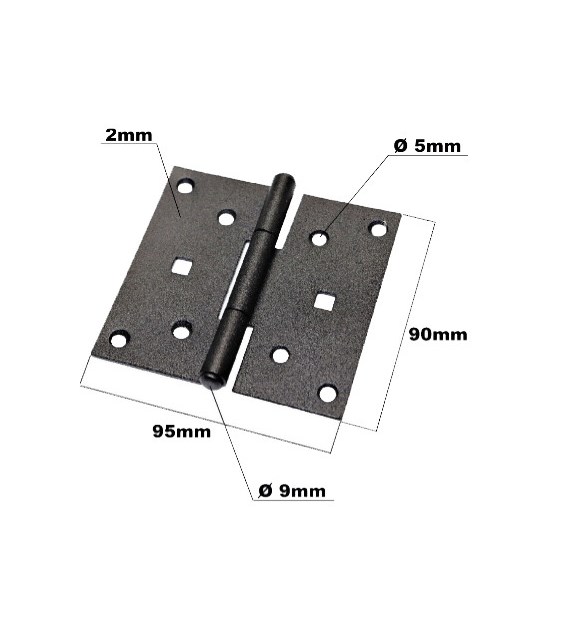 Zawias budowlany CZARNY 90x95mm