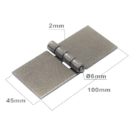 Zawias budowlany surowy bez otworów 45x100mm DO SPAWANIA