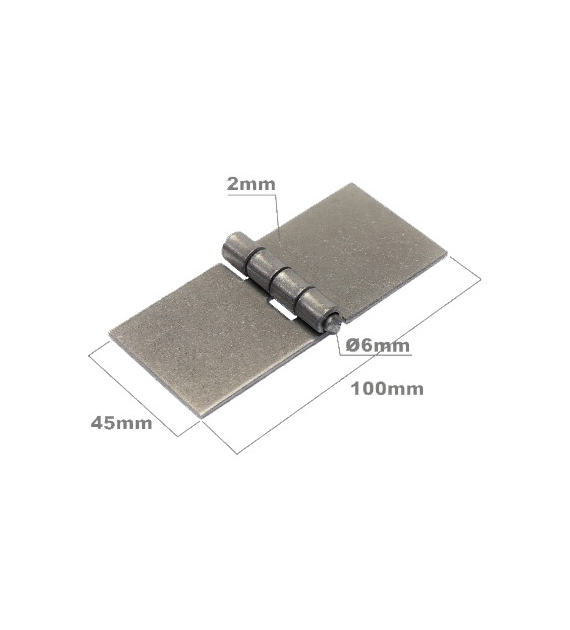 Zawias budowlany surowy bez otworów 45x100mm DO SPAWANIA