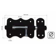 Zasuwka uniwersalna CZARNA 75mm