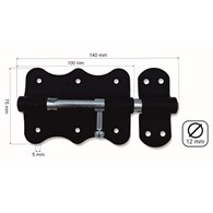 Zasuwka uniwersalna CZARNA 100mm