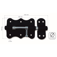 Zasuwka uniwersalna CZARNA 100mm