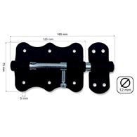 Zasuwka uniwersalna CZARNA 120mm