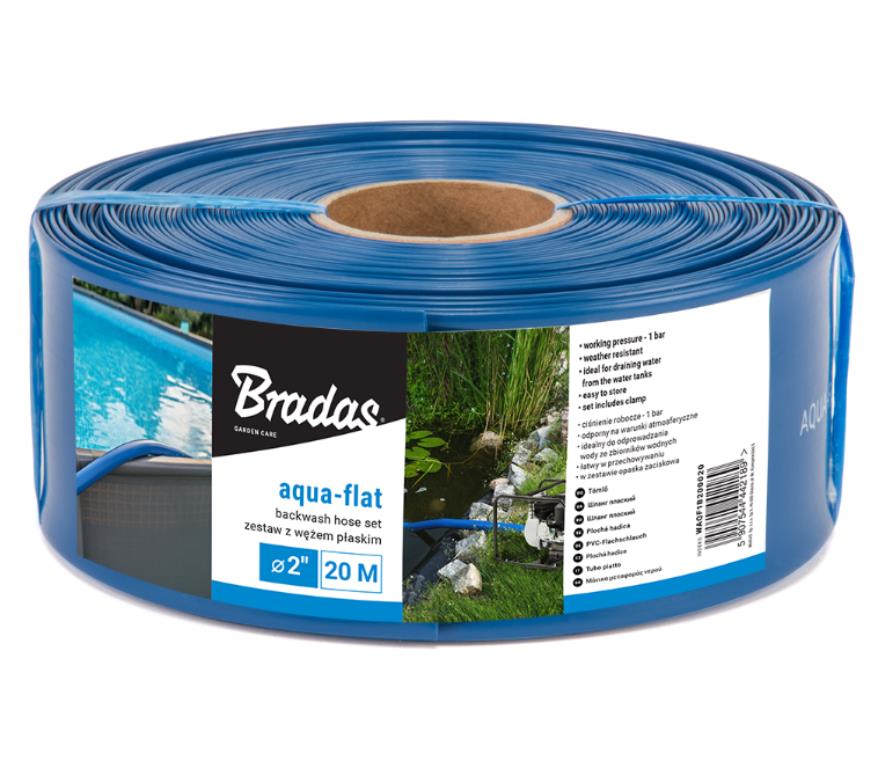 Wąż płaski AQUA - FLAT PE/EVA w zestawie z opaską W.P.1 - 2  - 20m
