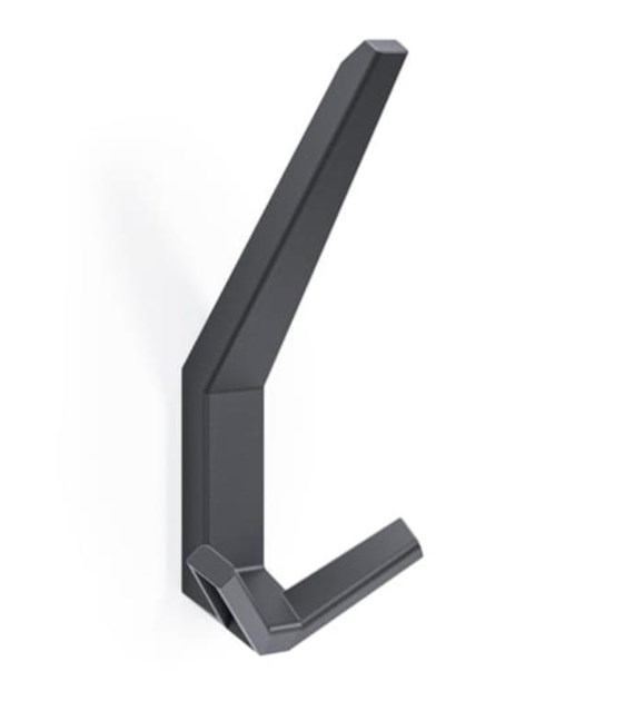 Wieszak meblowy na ubrania haczyk potrójny 13cm - czarny matowy loft (WM 057 P2)