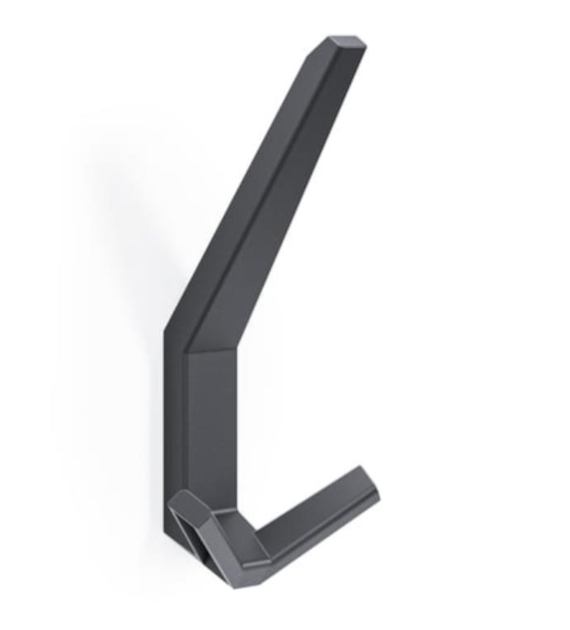 Wieszak meblowy na ubrania haczyk potrójny 13cm - czarny matowy loft (WM 057 P2)