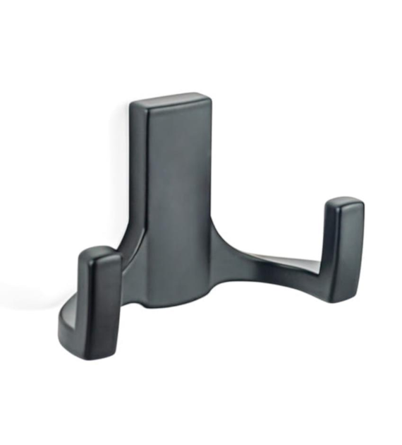 Wieszak meblowy na ubrania haczyk podwójny - czarny matowy loft  (WM 040 P2)