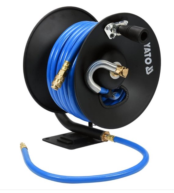 Przewód pneumatyczny na zwijaku 15mx10mm z szybkozłączami YATO