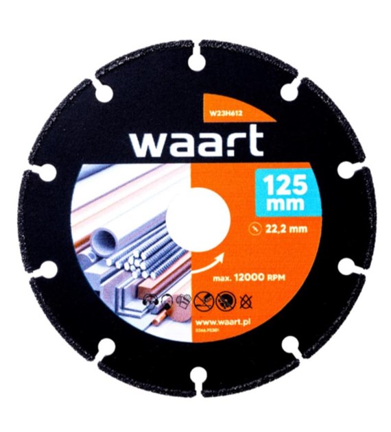 WAART Piła tarczowa 125 x 22,23 mm, nasyp z węglika spiekanego, do cięcia metalu
