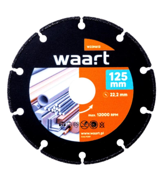 WAART Piła tarczowa 125 x 22,23 mm, nasyp z węglika spiekanego, do cięcia metalu