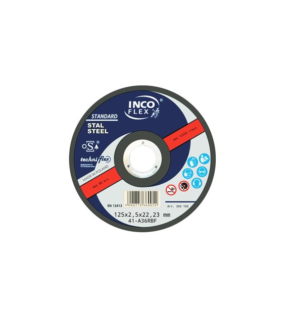 Tarcza INCO metal odgięta 125x2,5mm