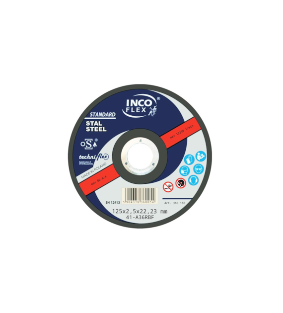 Tarcza INCO metal odgięta 125x2,5mm