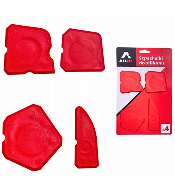 Zestaw szpachelek do silikonowania 4 szt ALLBE
