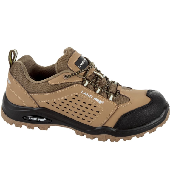 Półbuty nubukowe beżowo - czarne rozm. 45 z otworami, LAHTI PRO, CE