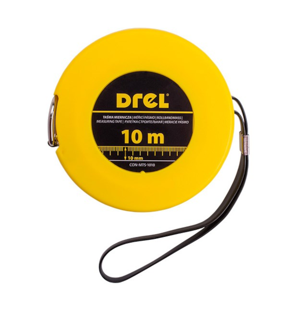 Taśma miernicza stalowa 10 m, 10 mm DREL