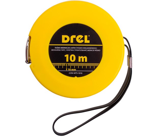 Taśma miernicza stalowa 10 m, 10 mm DREL