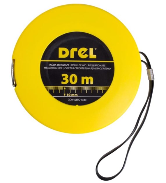 Taśma miernicza stalowa 30 m, 10 mm DREL