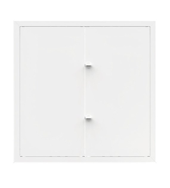 Drzwiczki rewizyjne dwuskrzydłowe malowane MAXI 100 x 110cm - BIAŁE, pokrętło