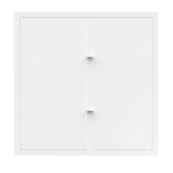 Drzwiczki rewizyjne dwuskrzydłowe malowane MAXI 110 x 90cm - BIAŁE, pokrętło