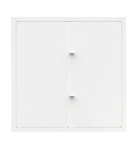 Drzwiczki rewizyjne dwuskrzydłowe malowane MAXI 110 x 90cm - BIAŁE, pokrętło