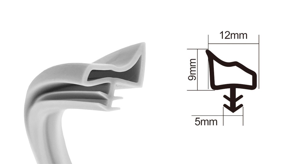 Uszczelka wciskana z rantem pod frez 12x9x5mm biała 6m DIAMANTO