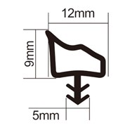 Uszczelka wciskana z rantem pod frez 12x9x5mm szara 6m DIAMANTO