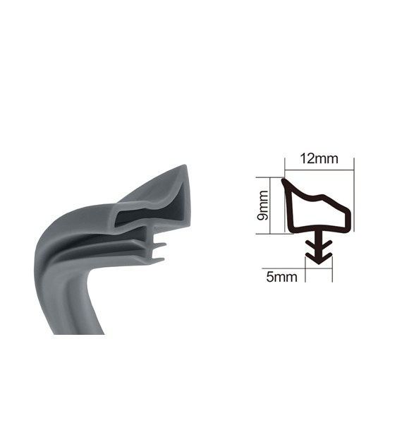Uszczelka wciskana z rantem pod frez 12x9x5mm szara 6m DIAMANTO