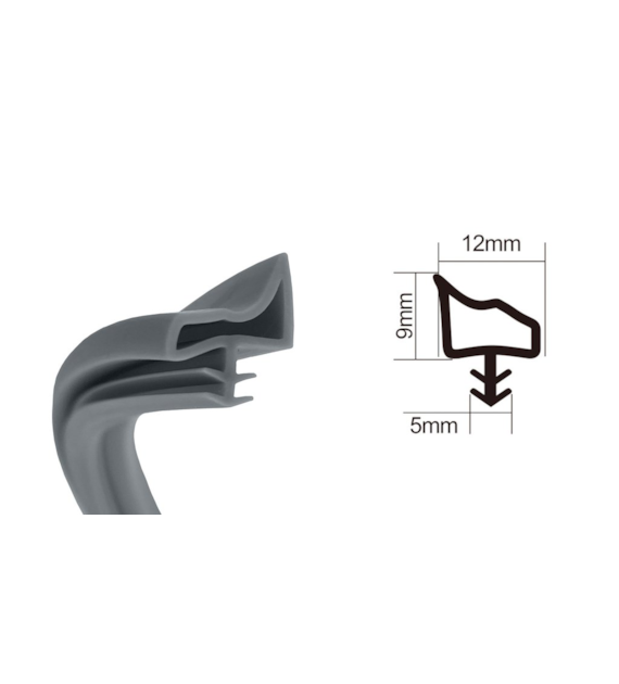 Uszczelka wciskana z rantem pod frez 12x9x5mm szara 6m DIAMANTO