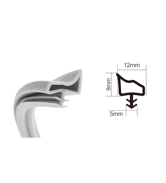 Uszczelka wciskana z rantem pod frez 12x9x5mm biała 100m DIAMANTO