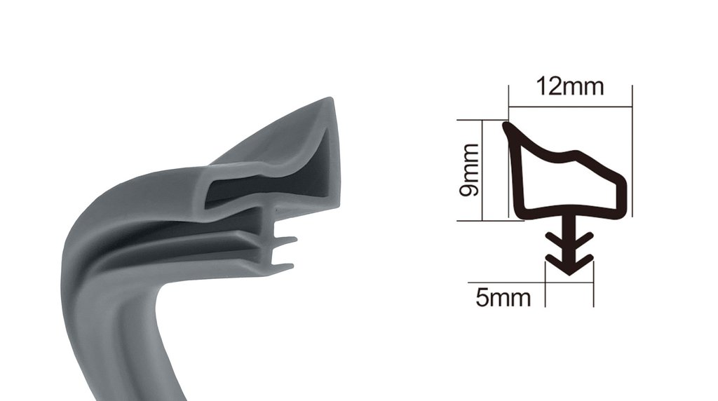 Uszczelka wciskana z rantem pod frez 12x9x5mm szara 100m DIAMANTO