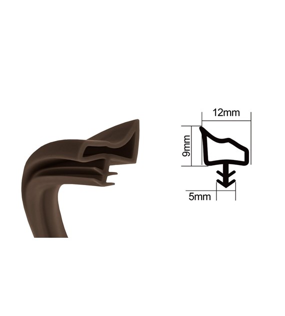 Uszczelka wciskana z rantem pod frez 12x9x5mm brązowa 100m DIAMANTO
