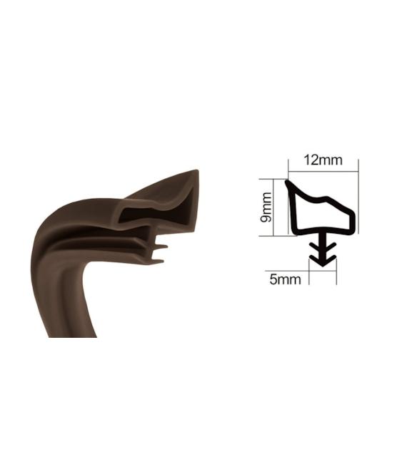Uszczelka wciskana z rantem pod frez 12x9x5mm brązowa 100m DIAMANTO