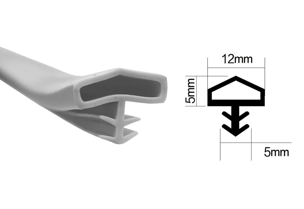 Uszczelka wciskana pod frez 12x5x5mm biała 6m DIAMANTO