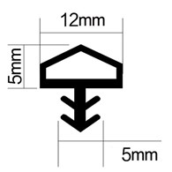 Uszczelka wciskana pod frez 12x5x5mm szara 6m DIAMANTO