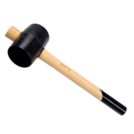 Młotek gumowy 90 mm czarna guma trzonek drewniany STERG