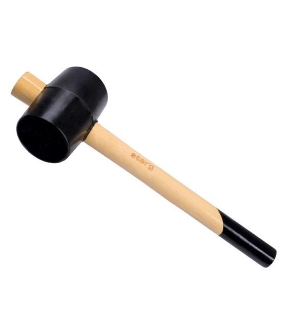 Młotek gumowy 90 mm czarna guma trzonek drewniany STERG