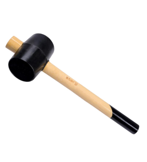Młotek gumowy 90 mm czarna guma trzonek drewniany STERG
