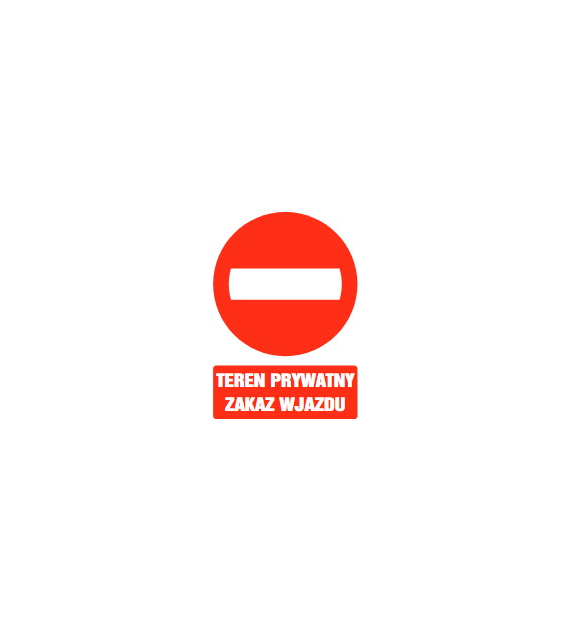 Tablica informacyjna 35x25cm TEREN PRYWATNY ZAKAZ WJAZDU