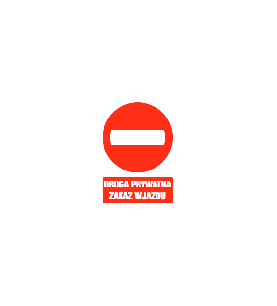 Tablica informacyjna 35x25cm DROGA PRYWATNA ZAKAZ WJAZDU