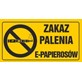 Tablica informacyjna 12x22cm ZAKAZ PALENIA E-PAPIEROSÓW