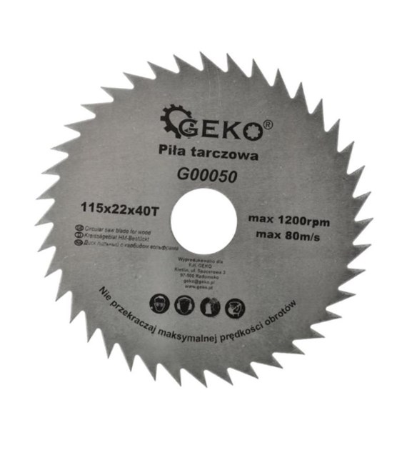 Piła tarczowa do drewna 115/22/40T GEKO