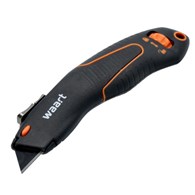 WAART Nóż z ostrzem trapezowym 19 mm, SK4, miękki uchwyt, ABS, 2w1 opcja bezpiecznego noża