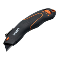 WAART Nóż z ostrzem trapezowym 19 mm, SK4, miękki uchwyt, ABS, 2w1 opcja bezpiecznego noża