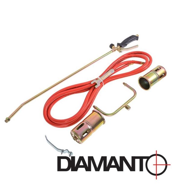 Palnik dekarski z podwójną dyszą, lanca 60 cm, wąż 5m DIAMANTO