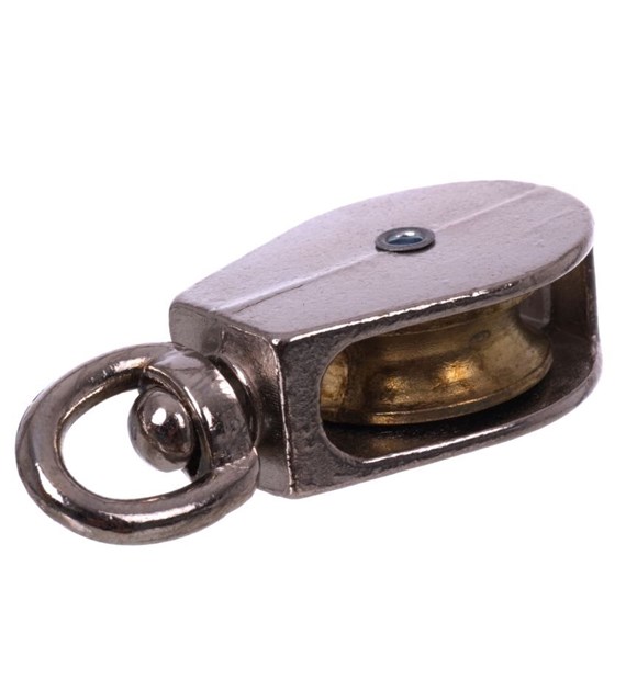 Bloczek pojedynczy rolka metal niklowany 1/2 