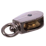 Bloczek pojedynczy rolka metal niklowany 1-1/4 