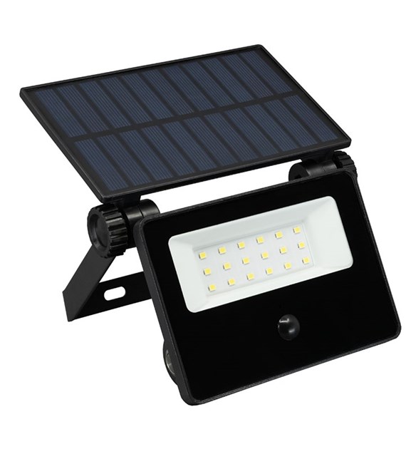 Reflektor SOLAR LED ERBI 800Lm z czujnikiem ruchu z wymienna baterią typ 18650 neutralny biały